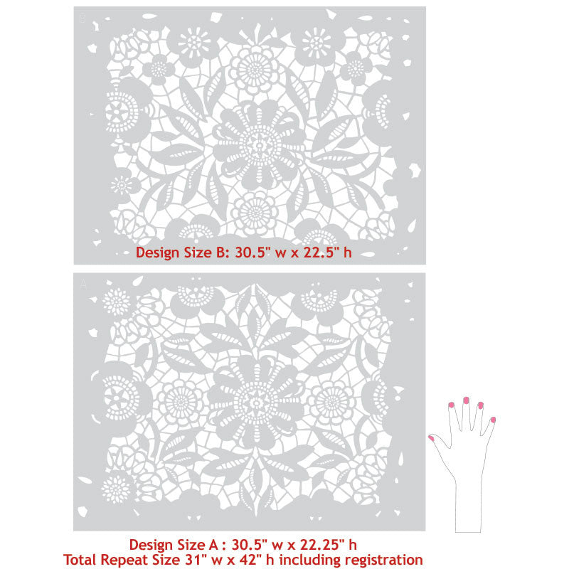 Skylar's Lace Floral Stencil