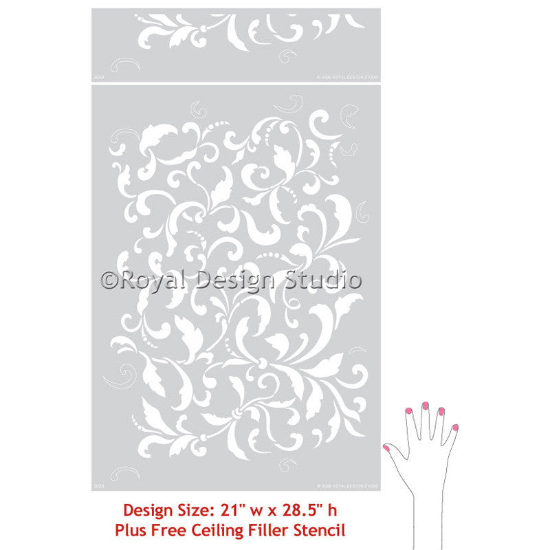 Tailfeathers Allover Wall Stencil