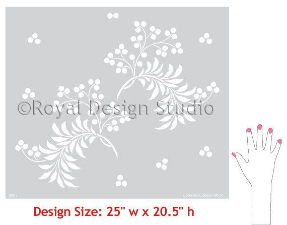 Berry Romantic Floral Stencil