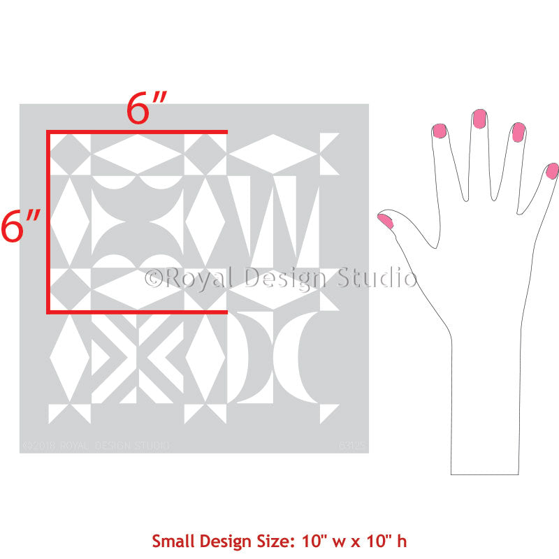 Opposites Attract Modern Tribal Tile Stencil