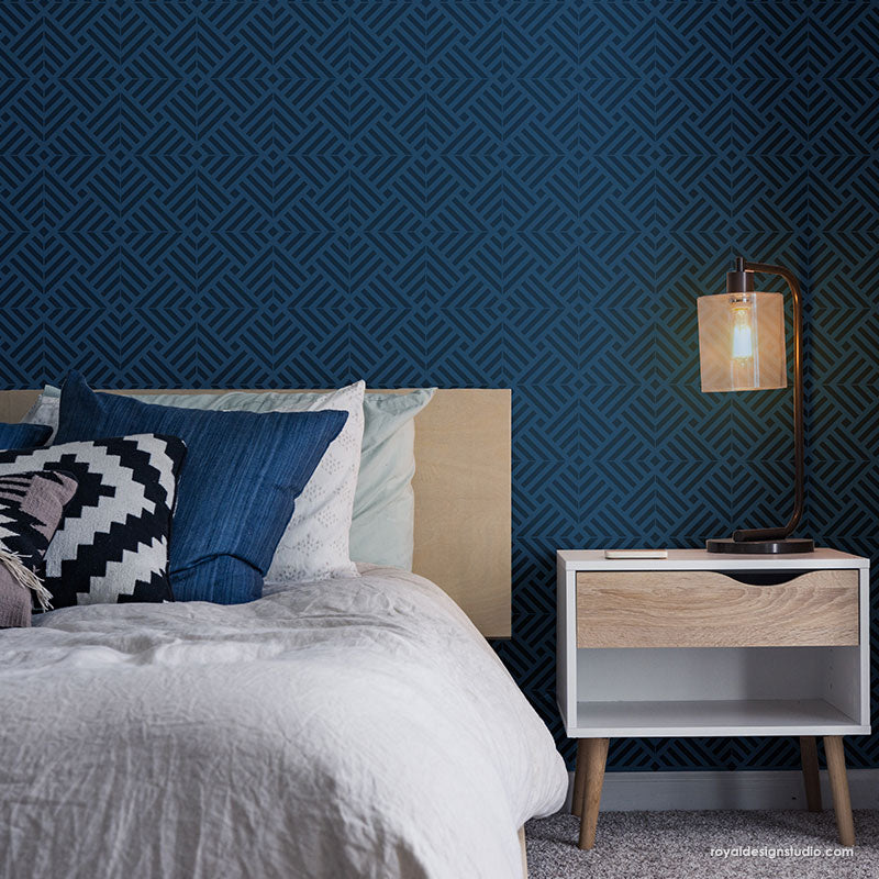 Illusion Tile Wall Stencil