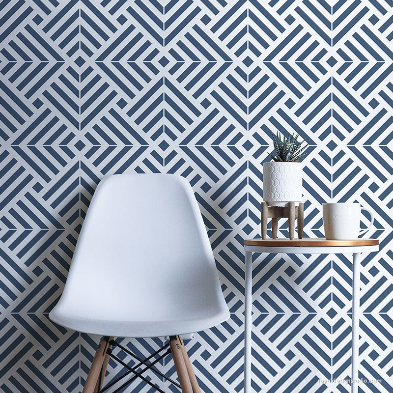 Illusion Tile Wall Stencil
