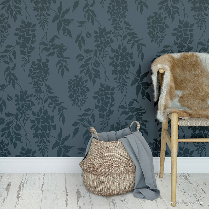 Wisteria Arbor Vine Wall Stencil