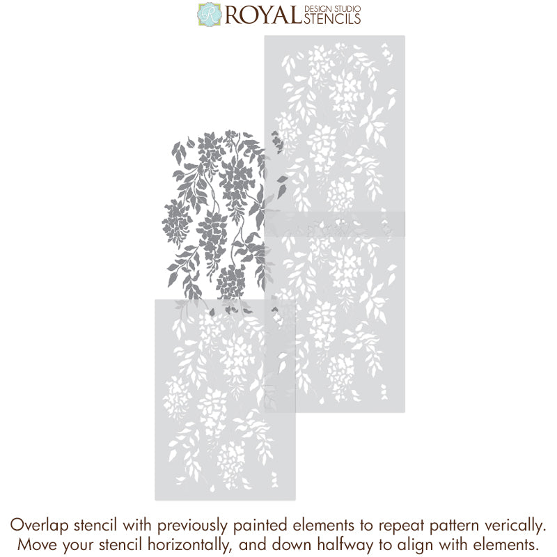 Wisteria Arbor Vine Wall Stencil