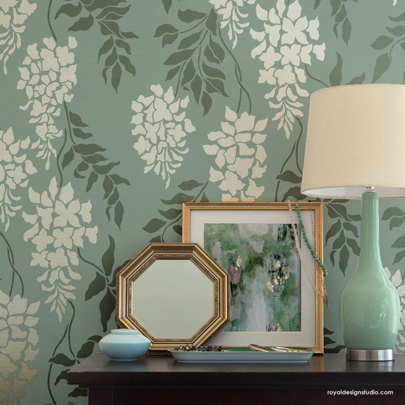 Wisteria Arbor Vine Wall Stencil