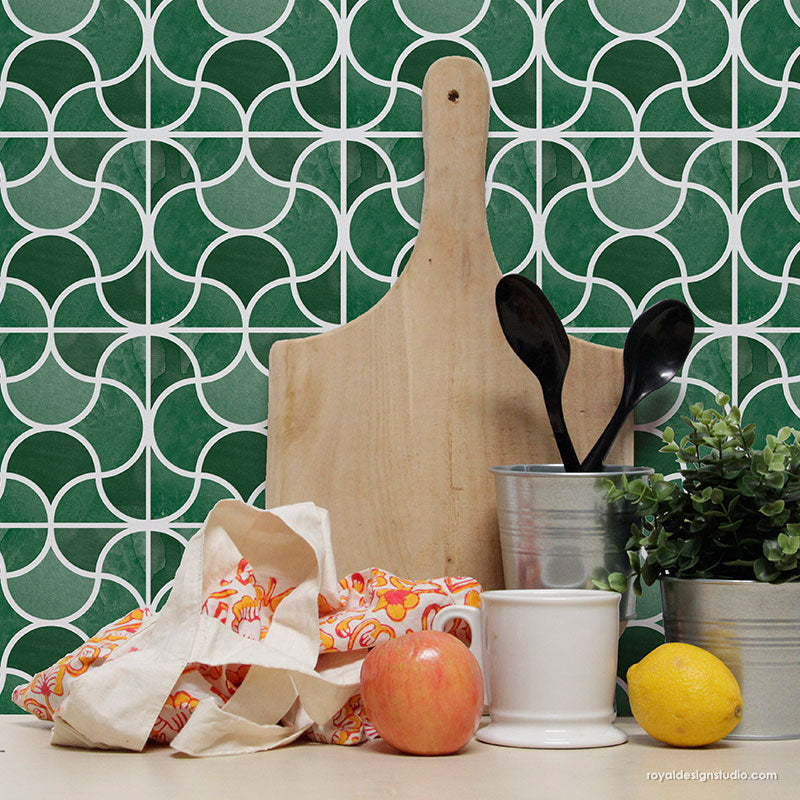 Osaka Scallops Tile Stencil