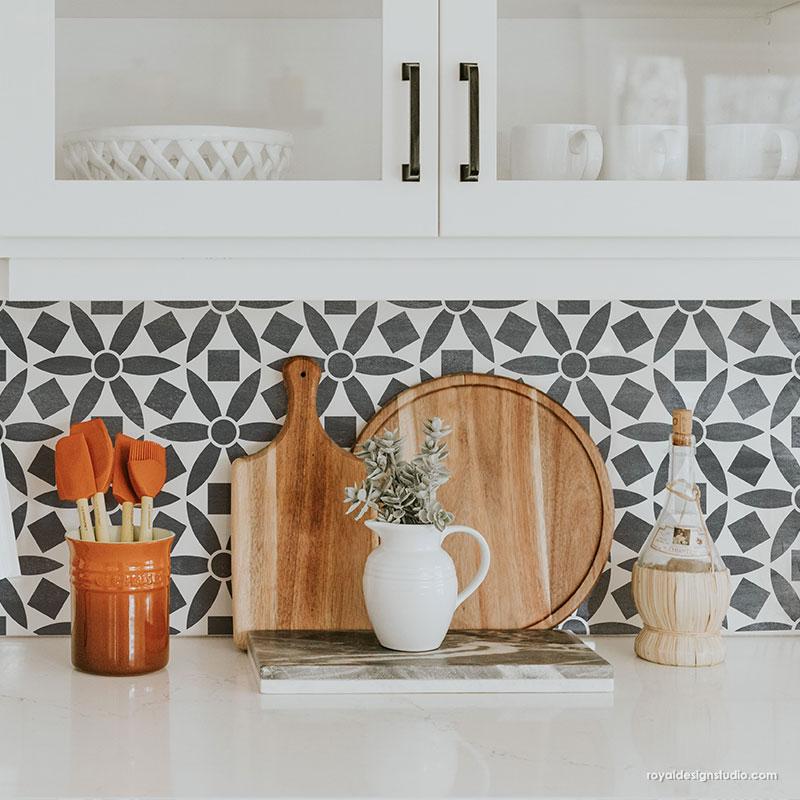 Ranae Geometric Floral Stencil