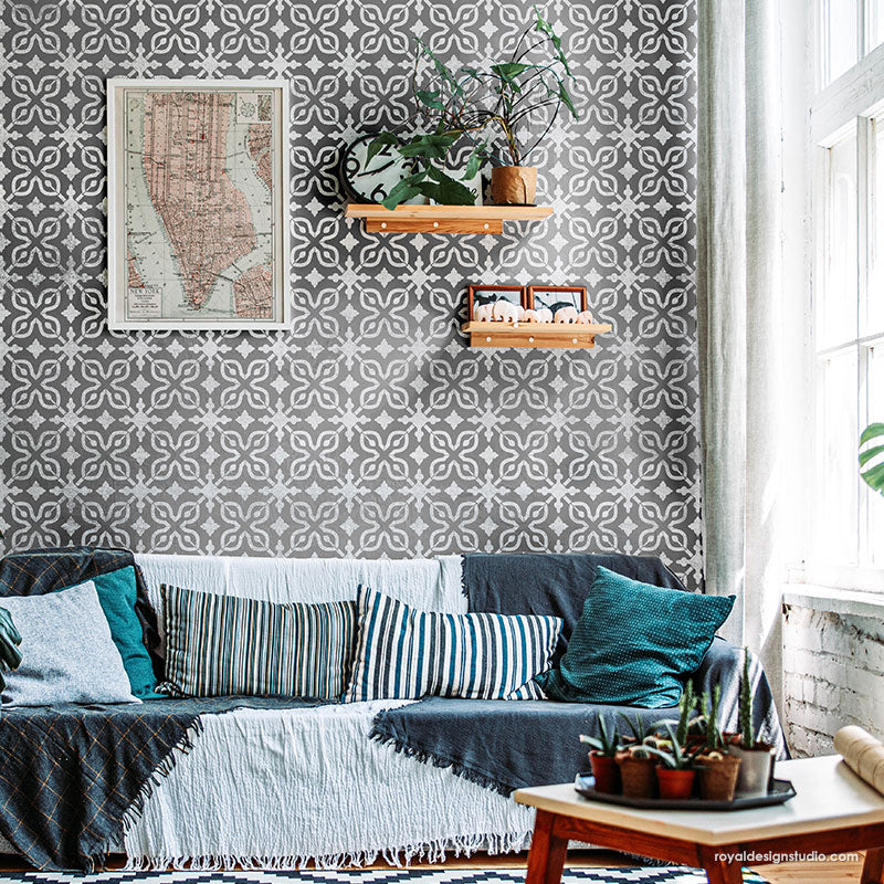 Petra Tile Allover Stencil