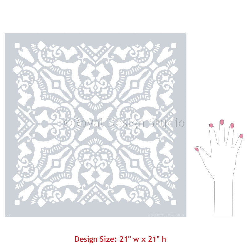 Rosa Tile Stencil