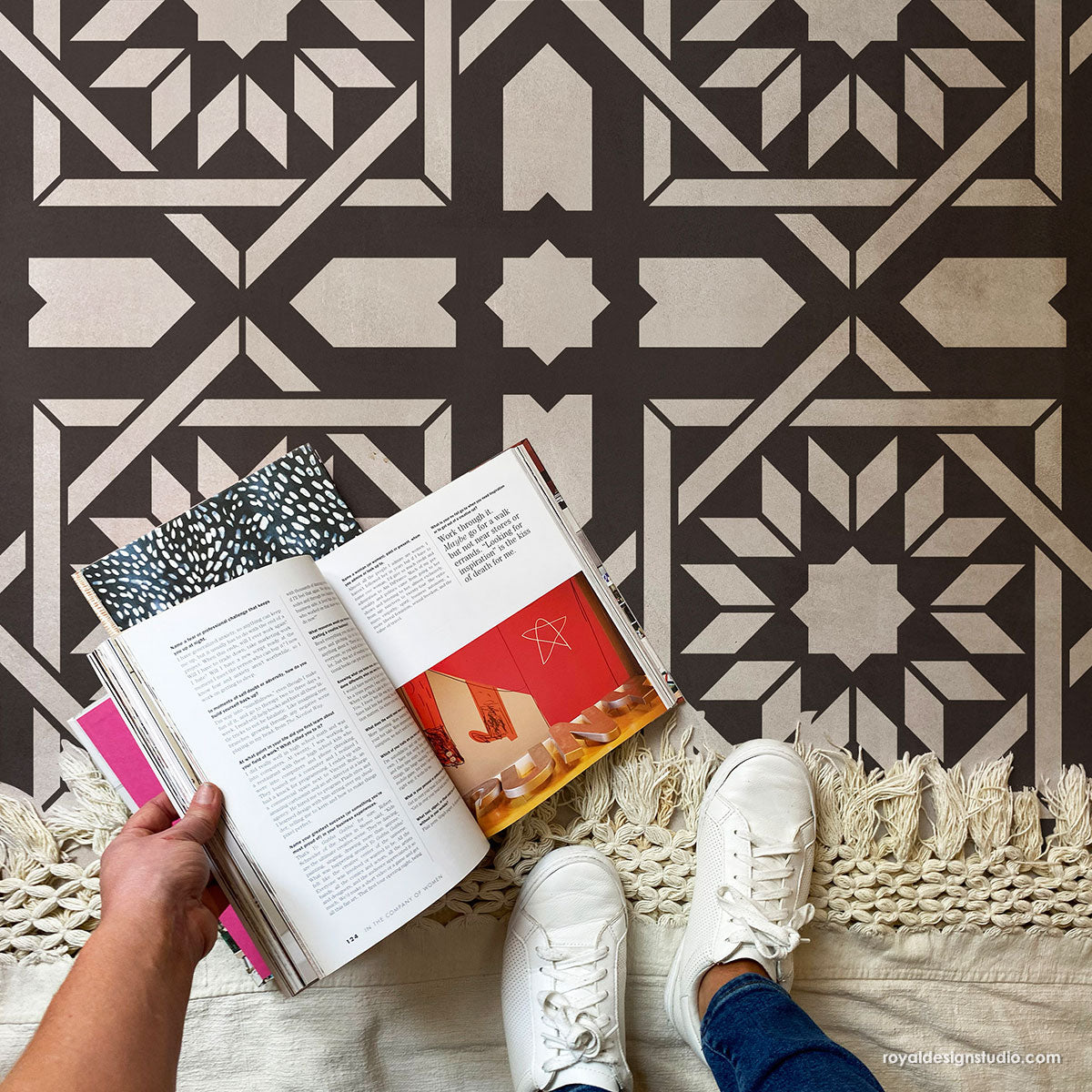 Upscaled Almeria Tile Stencil