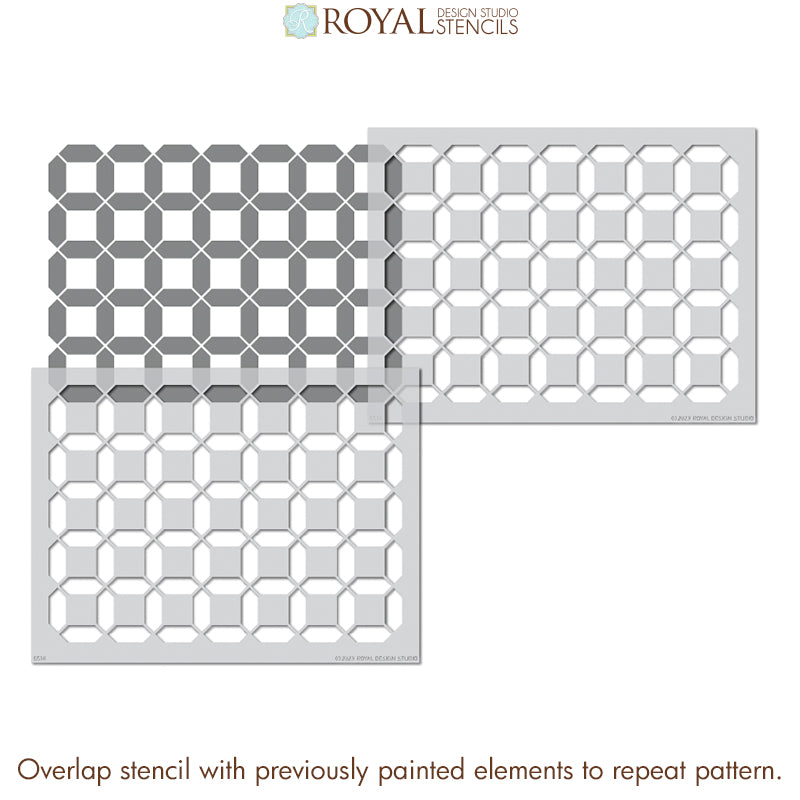 Petite Mosaic Grid Tile Stencil
