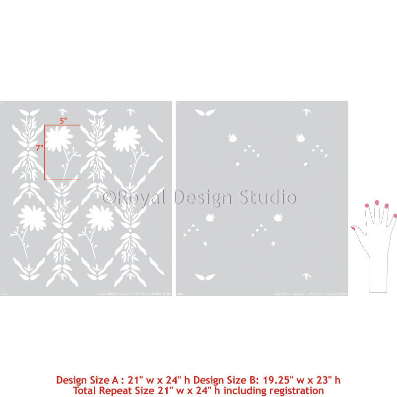 Floriculture Flower Bonnie Christine Wall Stencil