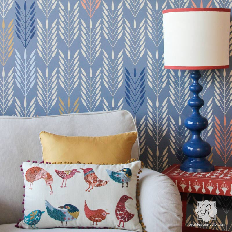 Picaya Quiver Feather Raven + Lily Wall Stencil