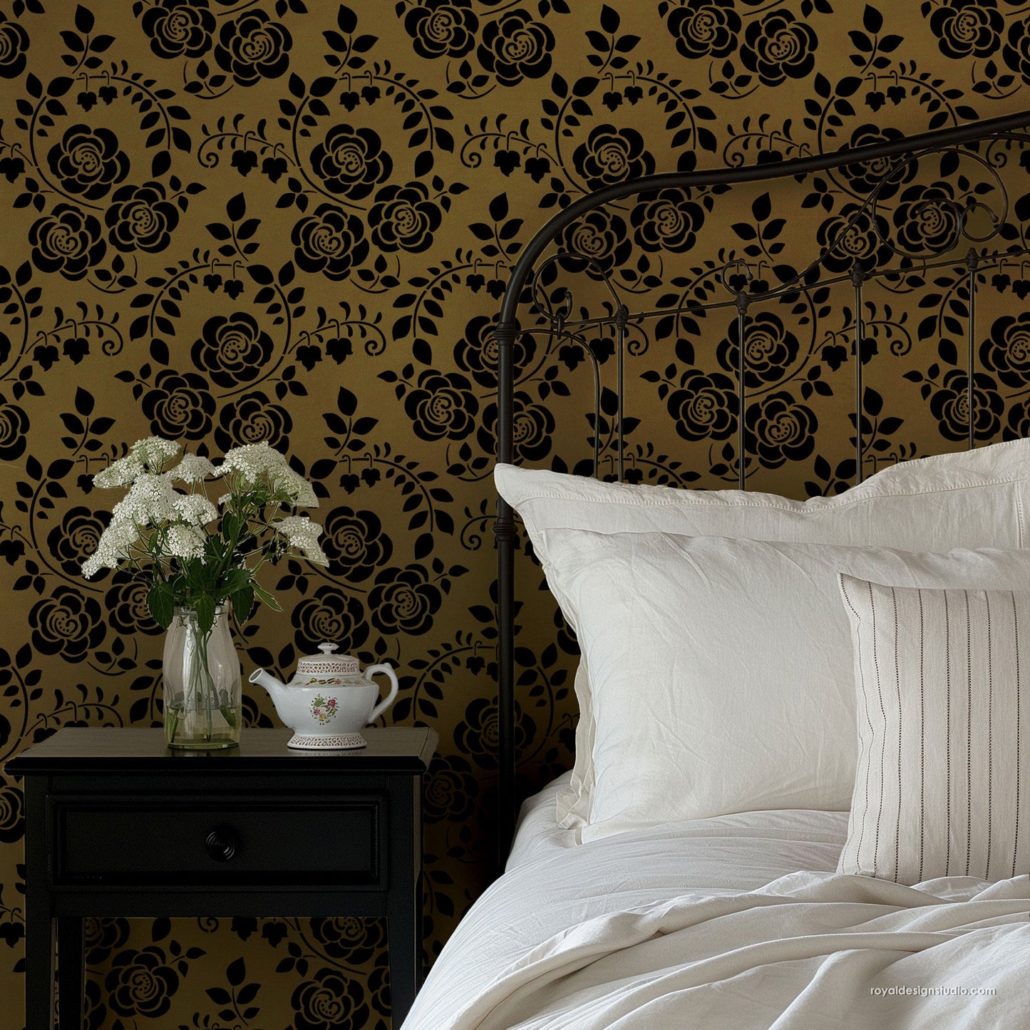Belle Fleur Art Nouveau Wall Stencil