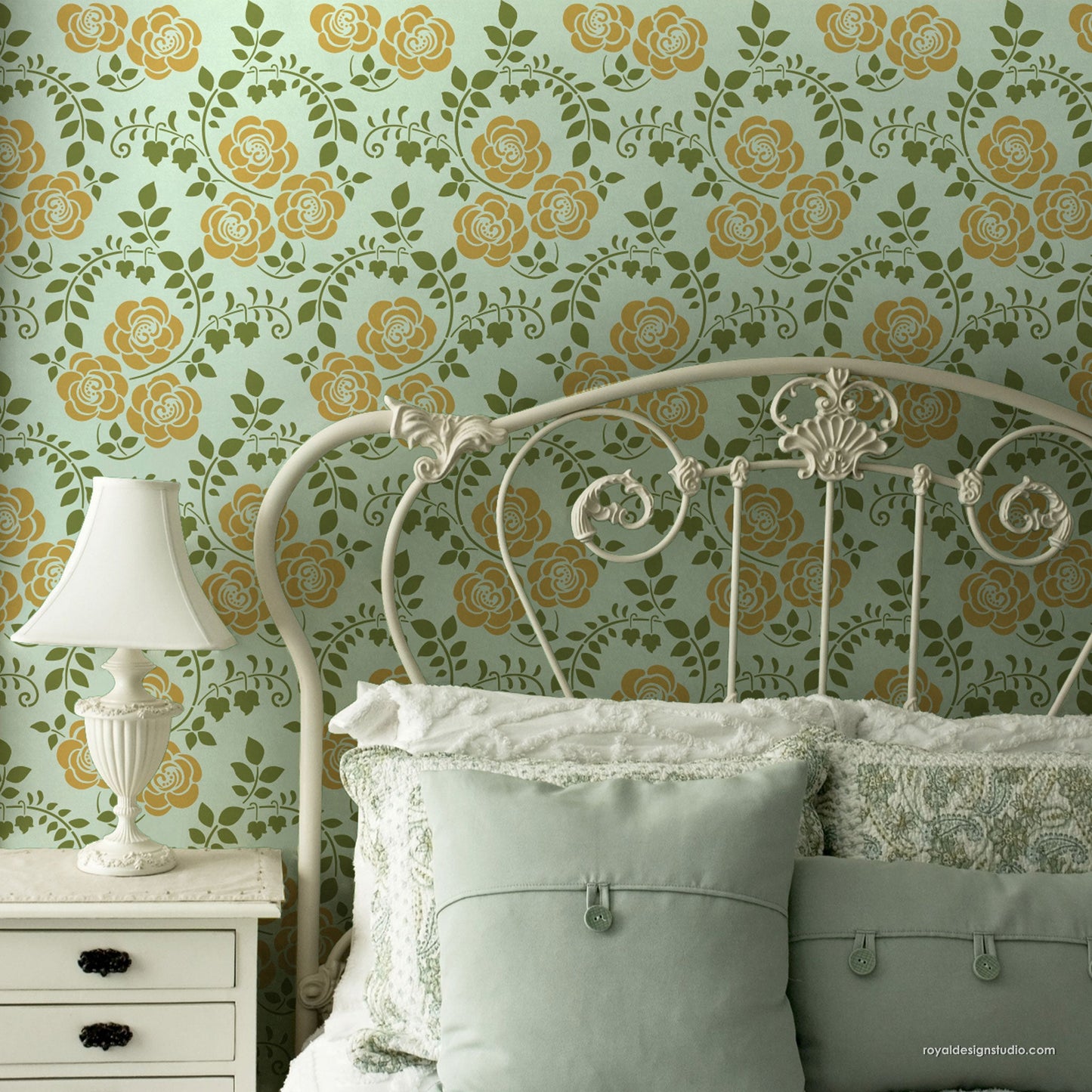 Belle Fleur Art Nouveau Wall Stencil