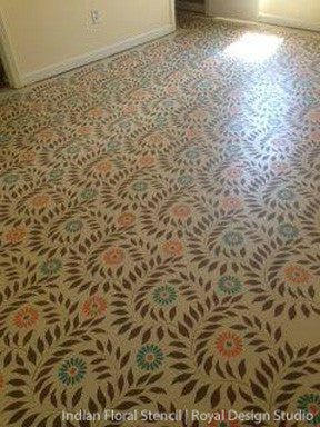 Indian Floral Wall Stencil