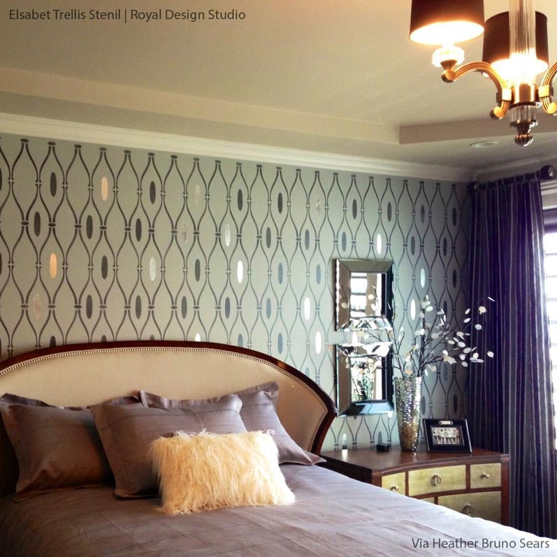 Elsabet Trellis Raven + Lily Wall Stencil