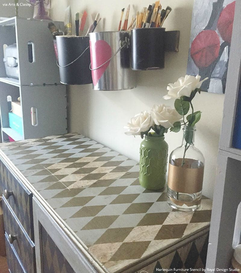 Harlequin Furniture Stencil