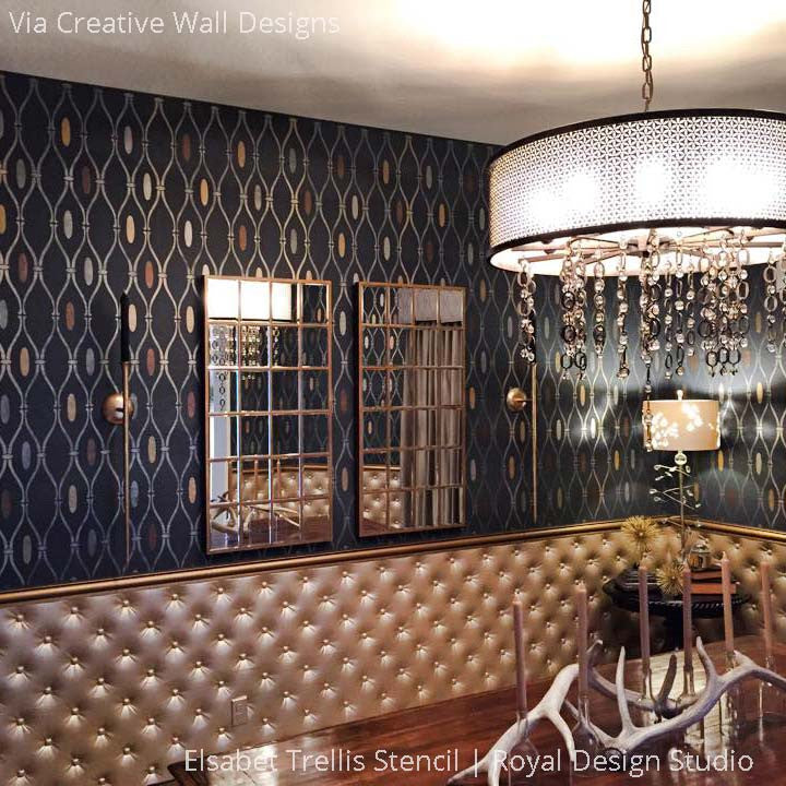 Elsabet Trellis Raven + Lily Wall Stencil