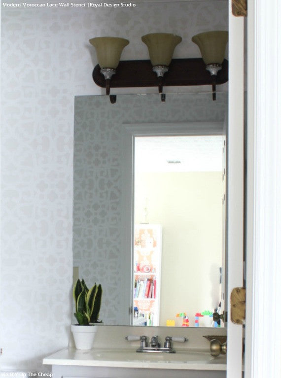 Modern Moroccan Lace Wall Stencil