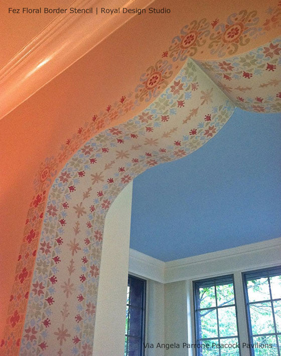 Fez Floral Border Moroccan Stencil