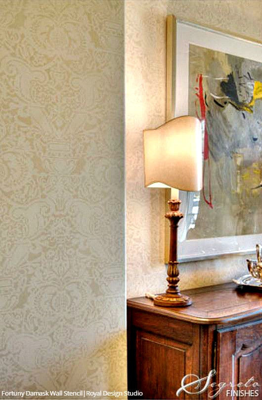 Fortuny Damask Wall Stencil