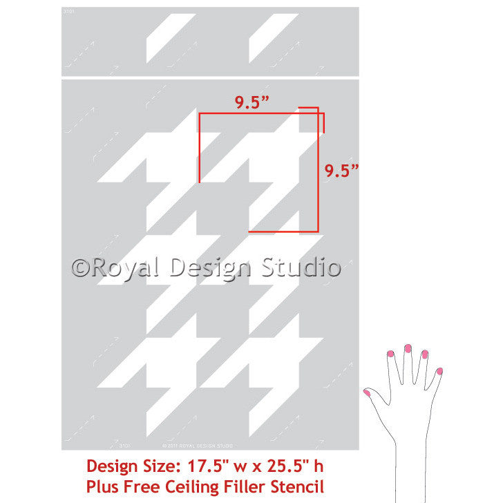 Houndstooth Allover Wall Stencil