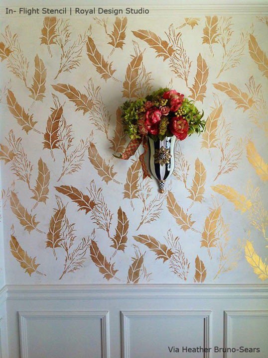 In Flight Feather Raven + Lily Stencil