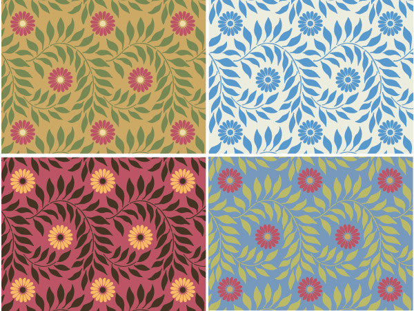 Indian Floral Wall Stencil