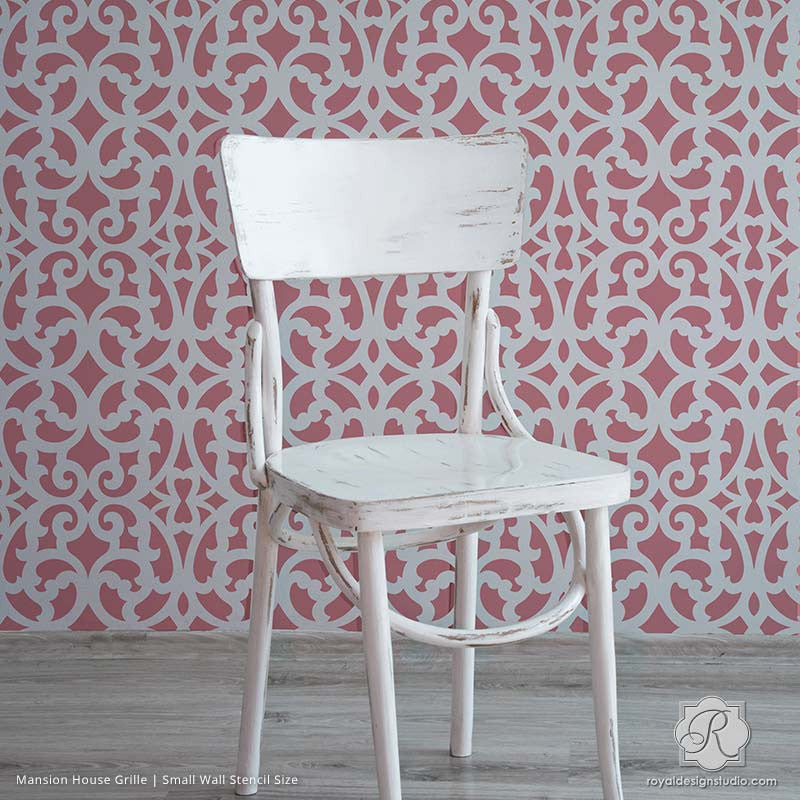 Mansion House Grille Trellis Wall Stencil