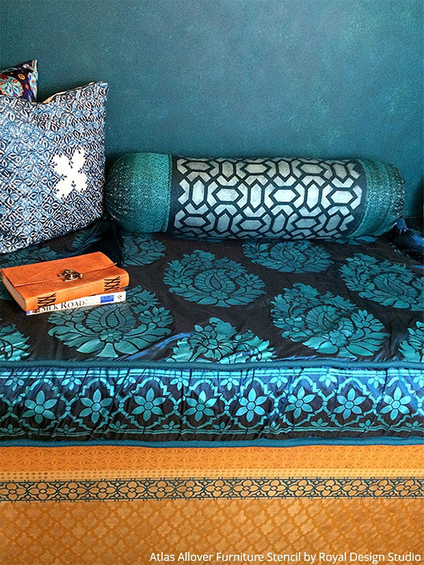 Taj Tile Border Indian Stencil