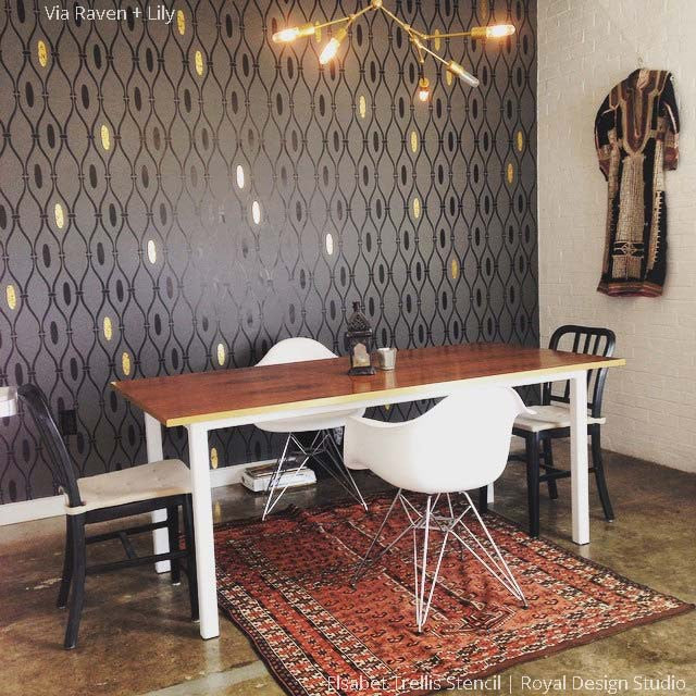 Elsabet Trellis Raven + Lily Wall Stencil
