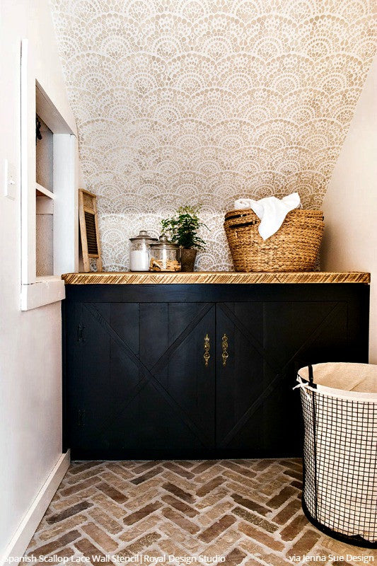 Spanish Lace Scallop Wall Stencil