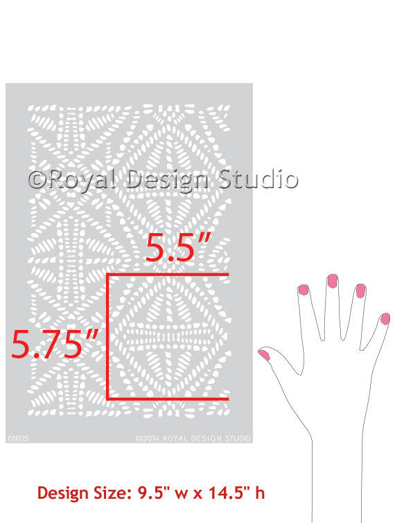 Tribal Batik Furniture Stencil