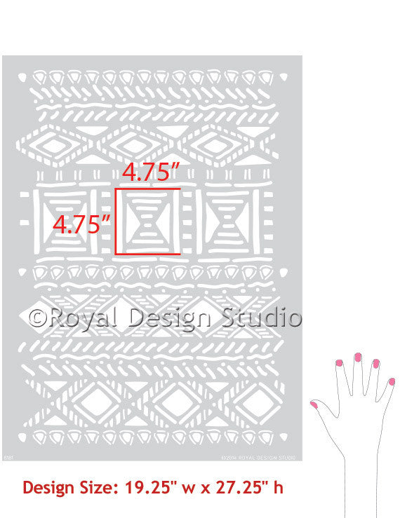 Tribal Vibe Allover Wall Stencil