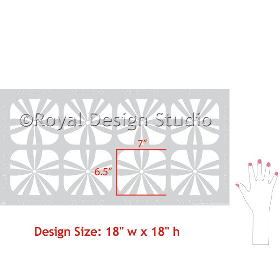 Kinetic Floral Wall Stencil