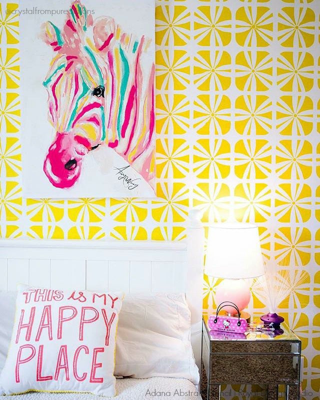 Kinetic Floral Wall Stencil