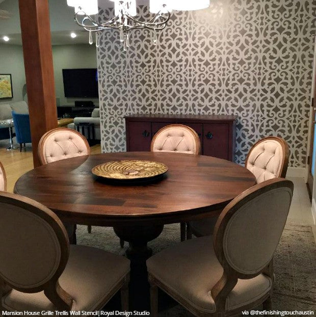 Mansion House Grille Trellis Wall Stencil
