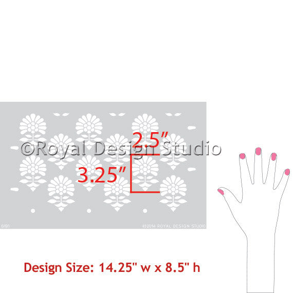 Jaipur Flower Garden Furniture Stencil