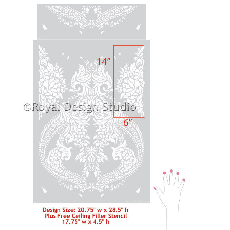 Majestic Medina Damask Wall Stencil