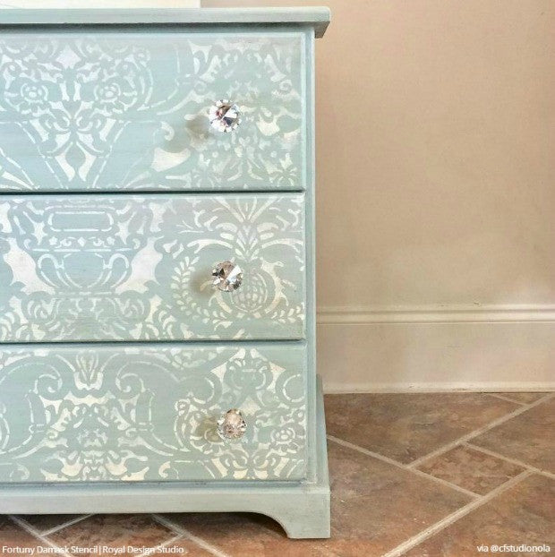 Fortuny Damask Wall Stencil