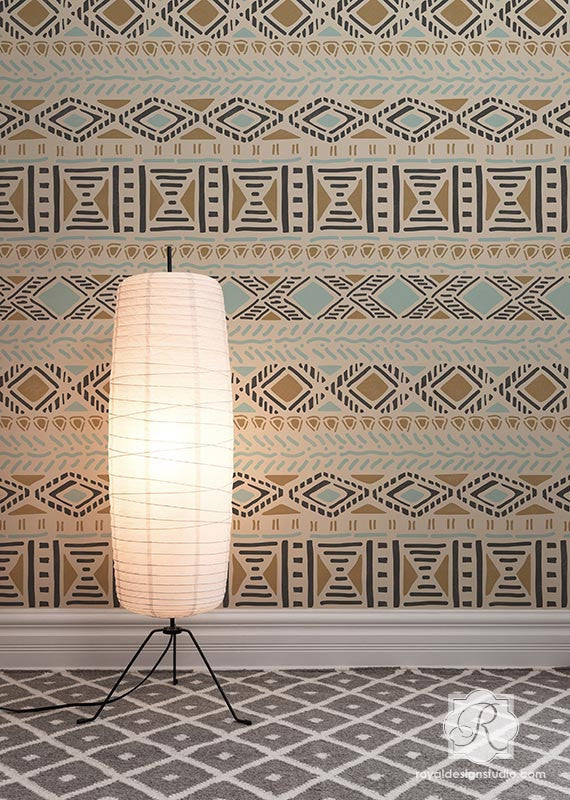 Tribal Vibe Allover Wall Stencil