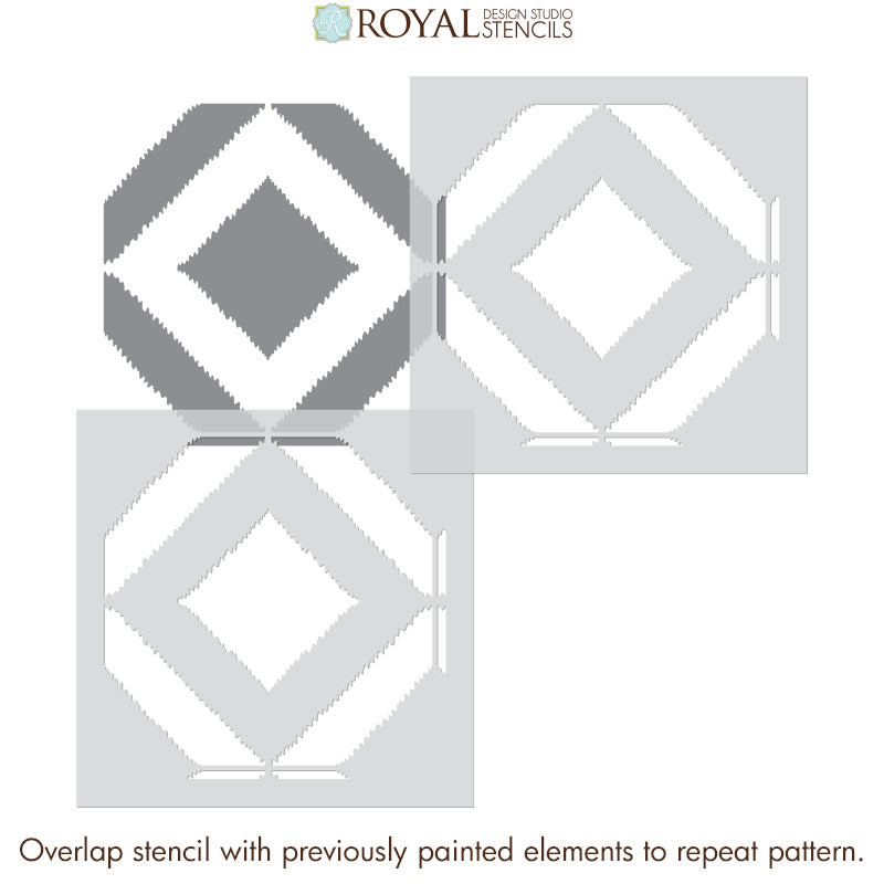 Bird's Eye Ikat Tile Stencil