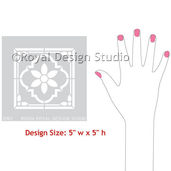 Taj Tile Wall Art Indian Furniture Stencil