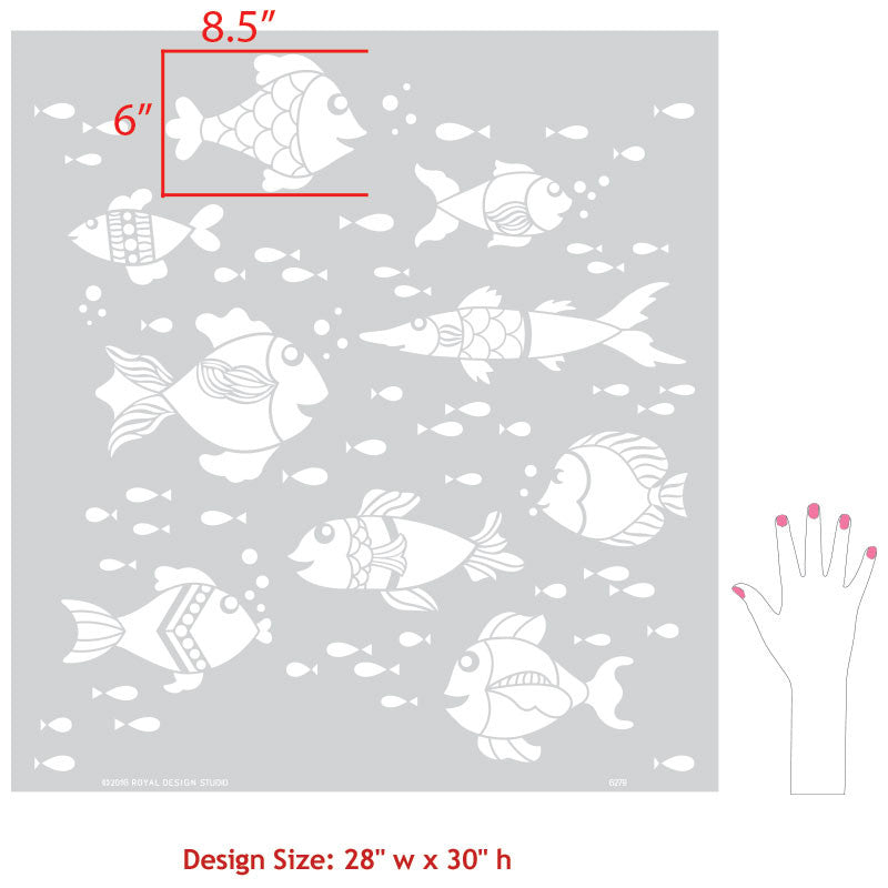 Fish Tales Wall Stencil