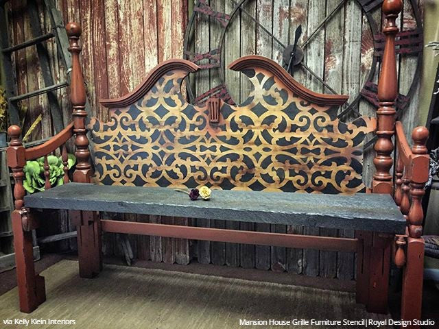 Mansion House Grille Trellis Furniture Stencil