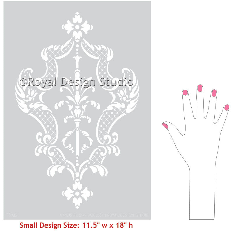 Villa Alison Woolley Damask Furniture Stencil