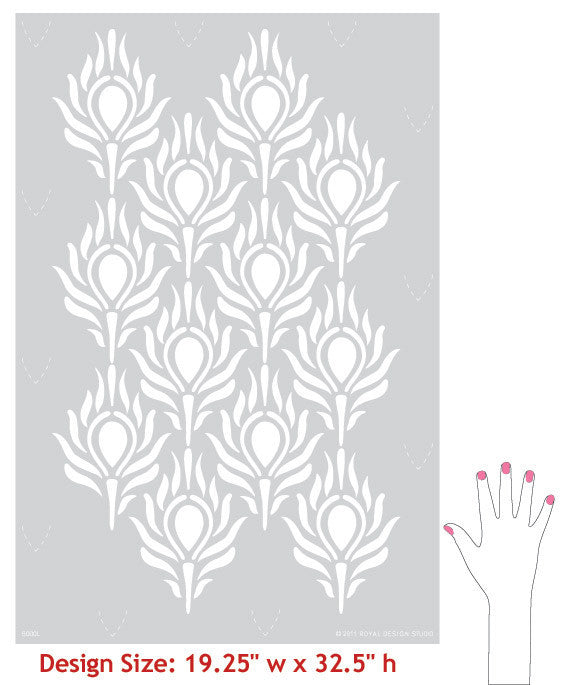 Peacock Fancy Wall Stencil