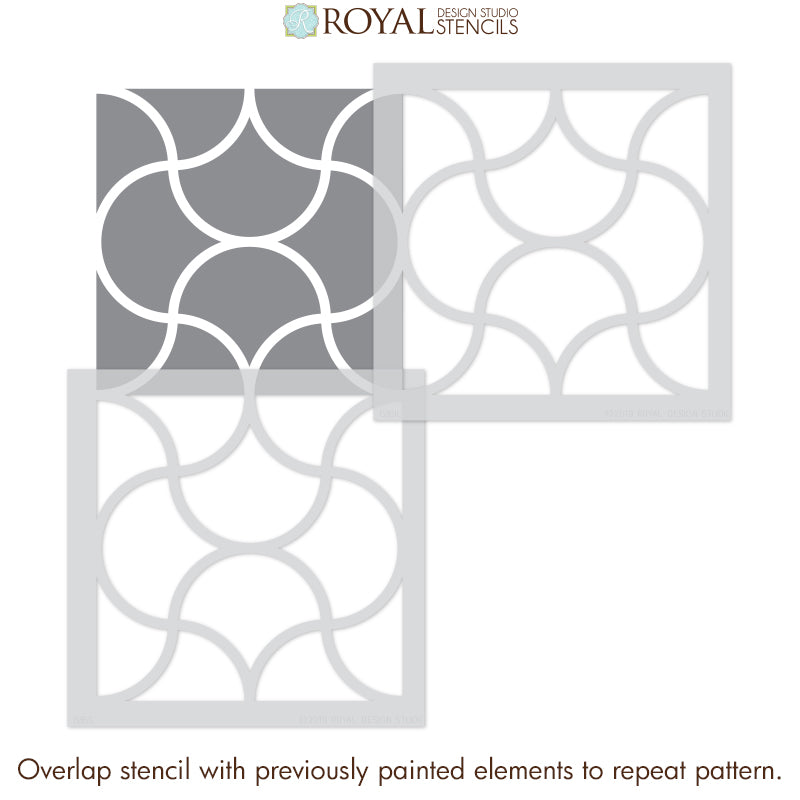 Osaka Scallops Tile Stencil