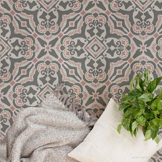 Rosa Tile Stencil
